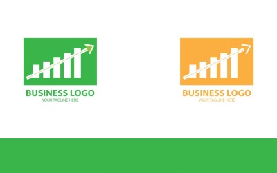 Logotipo de gráfico de barras de tendência ascendente: crescimento empresarial e marca de sucesso para empresas