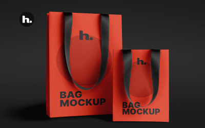 Mockup de Sacola de Papel PSD - Sacola de Papel Realista em Fundo Editável vol008