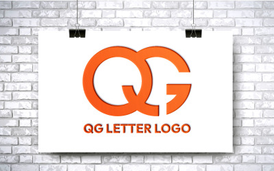 Modello di concetto di progettazione del logo della lettera QG