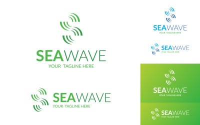 Sea Wave S Buchstabe Logo Vorlage V1