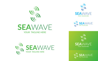 Szablon logo Sea Wave S Letter V1