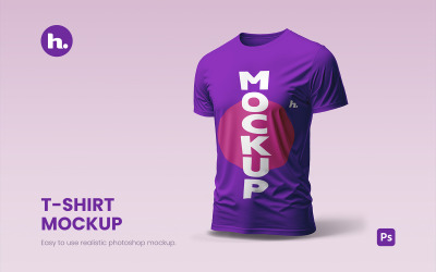 T-shirt Mockup PSD - Düzenlenebilir Arkaplanda Gerçekçi T-shirt vol002