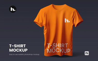 T-shirt Mockup PSD - T-shirt realistica sullo sfondo modificabile vol001