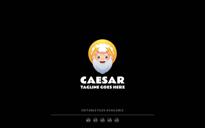 Caesar-Maskottchen-Logo mit Farbverlauf