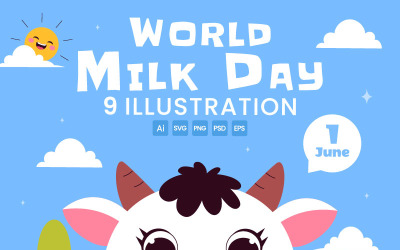 9 Światowy Dzień Mleka Ilustracja