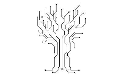 Digital Circuit Modern illustration design template v.28