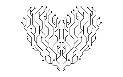 Digital Circuit Modern illustration design template v.32
