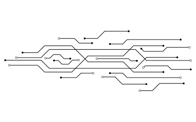 Digital Circuit Modern illustration design template v.9