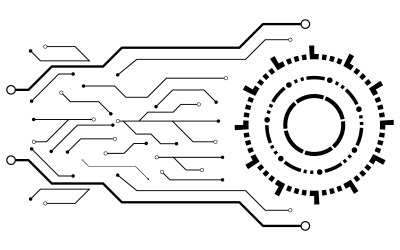 Digital Circuit Modern illustration designmall v.25
