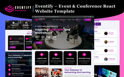 Eventify – Szablon witryny React dla wydarzeń i konferencji