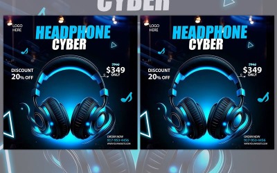 Headphone Music social media designs