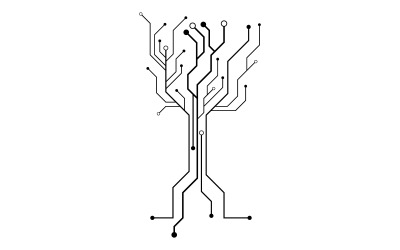 Modèle de conception d&amp;#39;illustration moderne de circuit numérique v.26