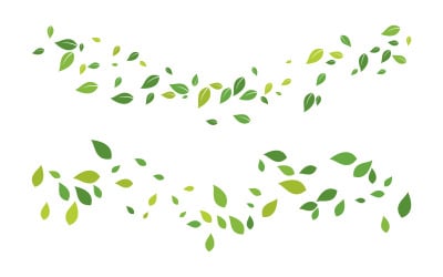 Modello di progettazione dell&amp;#39;illustrazione di una foglia volante organica v.8