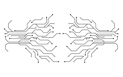 Modelo de design de ilustração moderna de circuito digital v.21