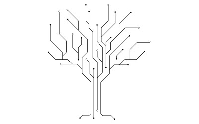 Plantilla de diseño de ilustración moderna de circuito digital v.35