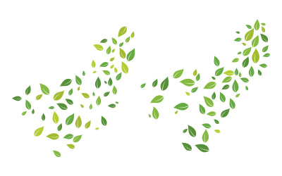 Szablon projektu ilustracji organicznego latającego liścia v.5