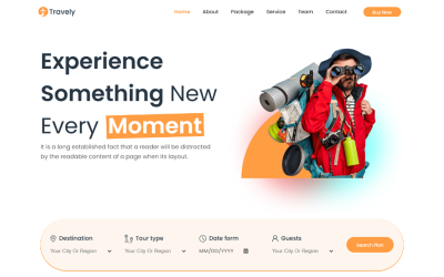 Travely | HTML-шаблон целевой страницы бронирования путешествий