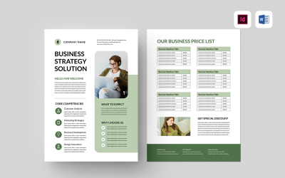 Business Pricelist Flyer | Microsoft Word &amp;amp; Adobe Indesign