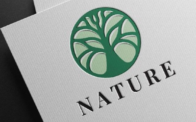 Cirkulärt träd med grenar Eco Business Logotyp