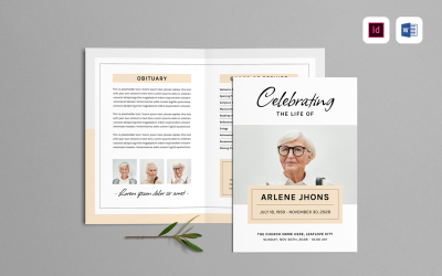 Funeral Program Template | Microsoft Word &amp;amp; Adobe Indesign