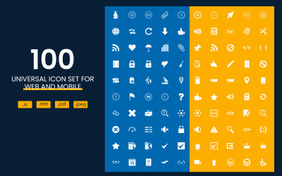 100 Universele Pictogrammen – Perfect voor Web &amp;amp; Mobiele UI