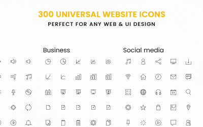 300 个通用网站图标 – 适合任何网页和 UI 设计