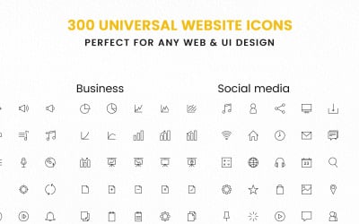 300 uniwersalnych ikon stron internetowych – idealnych do każdego projektu sieciowego i interfejsu użytkownika