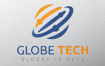 Özet Küre Dünya Evrensel Uzay Gökyüzü Teknoloji Logo Şablonu