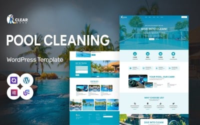 Clear Wave - Čištění bazénu, údržba a instalace Téma WordPress Elementor