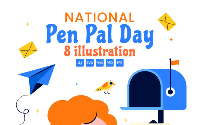 8 National Pen Pal Day Illustration