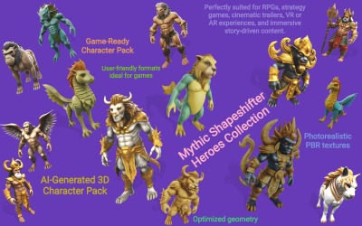 Колекція Mythic Shapeshifter Heroes 3D Model