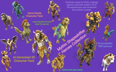 Kolekcja bohaterów Mythic Shapeshifter 3D Model