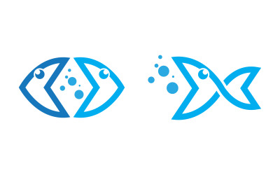 Illustration d&amp;#39;icône de poisson Modèle de conception de logo v.1