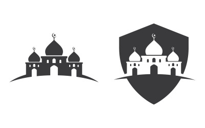 Illustrazione del logo vettoriale islamico della moschea Modello di progettazione v.9