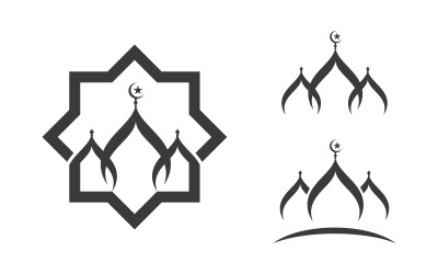 Meczet Islamski Wektor logo ilustracja Szablon projektu v.1