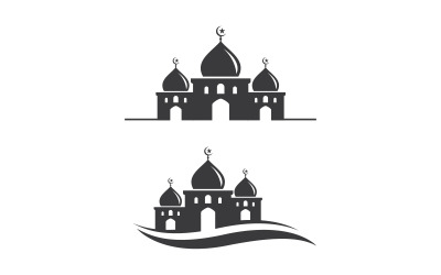 Meczet Islamski Wektor logo ilustracja Szablon projektu v.4
