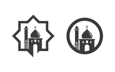 Meczet Islamski Wektor logo ilustracja Szablon projektu v.8