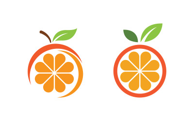 Projekt logo świeżego soku pomarańczowego Szablon ikony wektorowej v.7