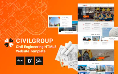 Civil Group - İnşaat Mühendisliği HTML5 Web Sitesi Şablonu