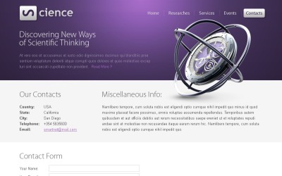 Modèle de site Web gratuit Science HTML5 Template