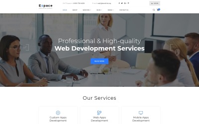 Responsywny szablon strony www Expace - Web Development Multipage Clean HTML Website Template #51408