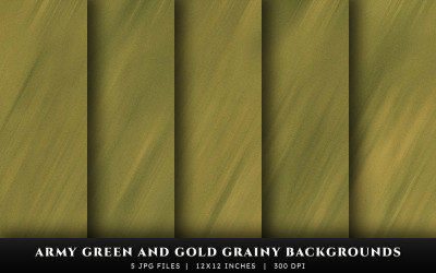 Army Green and Gokd Grainy Texture Backgrounds