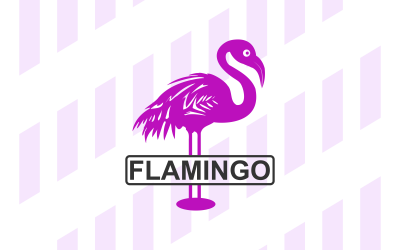 Unique Flamingo Bird Logo Design