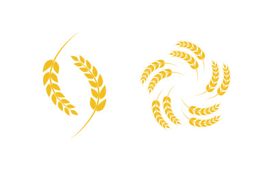 Zemědělství farma pšenice rýže vektorové ilustrace design v.3
