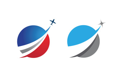 Ikona samolotu podróż ilustracja projekt logo szablon v.3