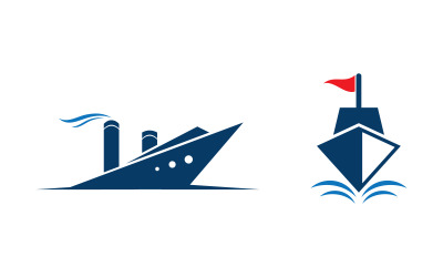 Ikona wektorowa statku wycieczkowego Logo Szablon ilustracja projekt v.18