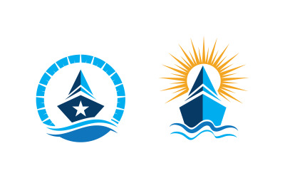 Modèle de logo d&amp;#39;icône vectorielle de bateau de croisière v.16