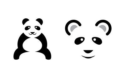 Panda милий значок логотип векторної ілюстрації шаблон дизайну v.3