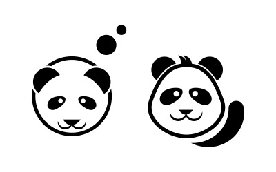 Panda милий значок логотип векторної ілюстрації шаблон дизайну v.4