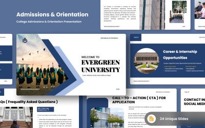 Design de apresentação do Google Slides para admissão em faculdades